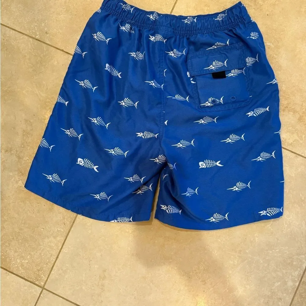 Vineyard Vines Royal Blue Fish-Skeleton Swim Trunks